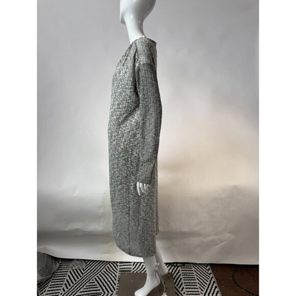 Anthropologie Gray Textured Knit Long Open Cardigan Large - Picture 15 of 16